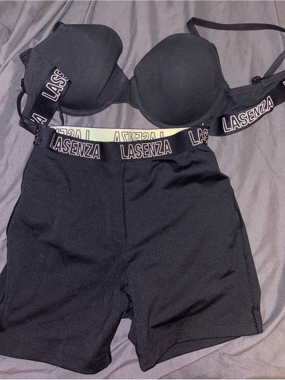 La SENZA Black Bralette and Matching Shorts Set